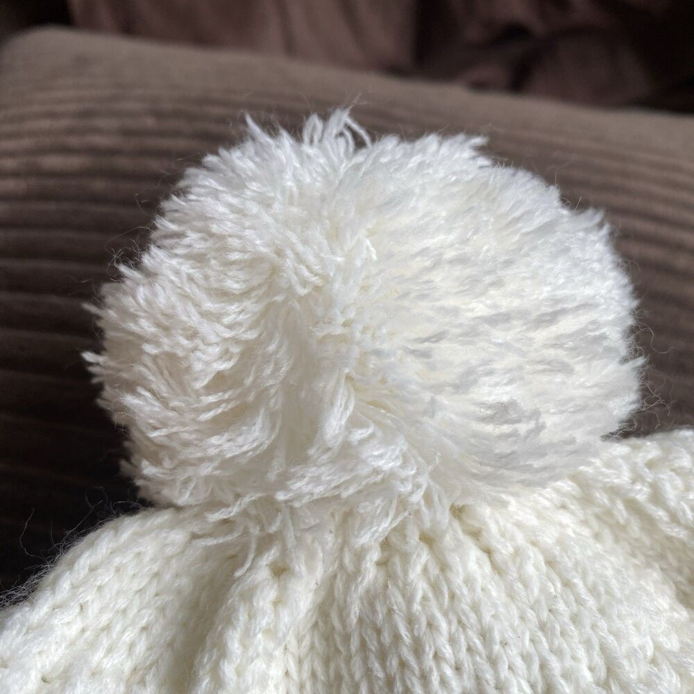 C.C Kids Pom Knit CC Beanie Cap Hat off white - Picture 3 of 5